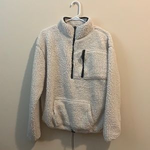 White Sherpa pullover
